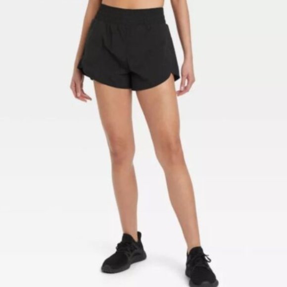 Women's Crinkle Tulip Run Shorts 3" - All in Motion™ Black XXL - Picture 1 of 8